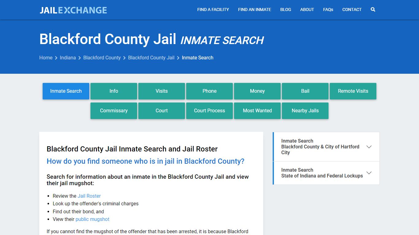 Inmate Search: Roster & Mugshots - Blackford County Jail, IN