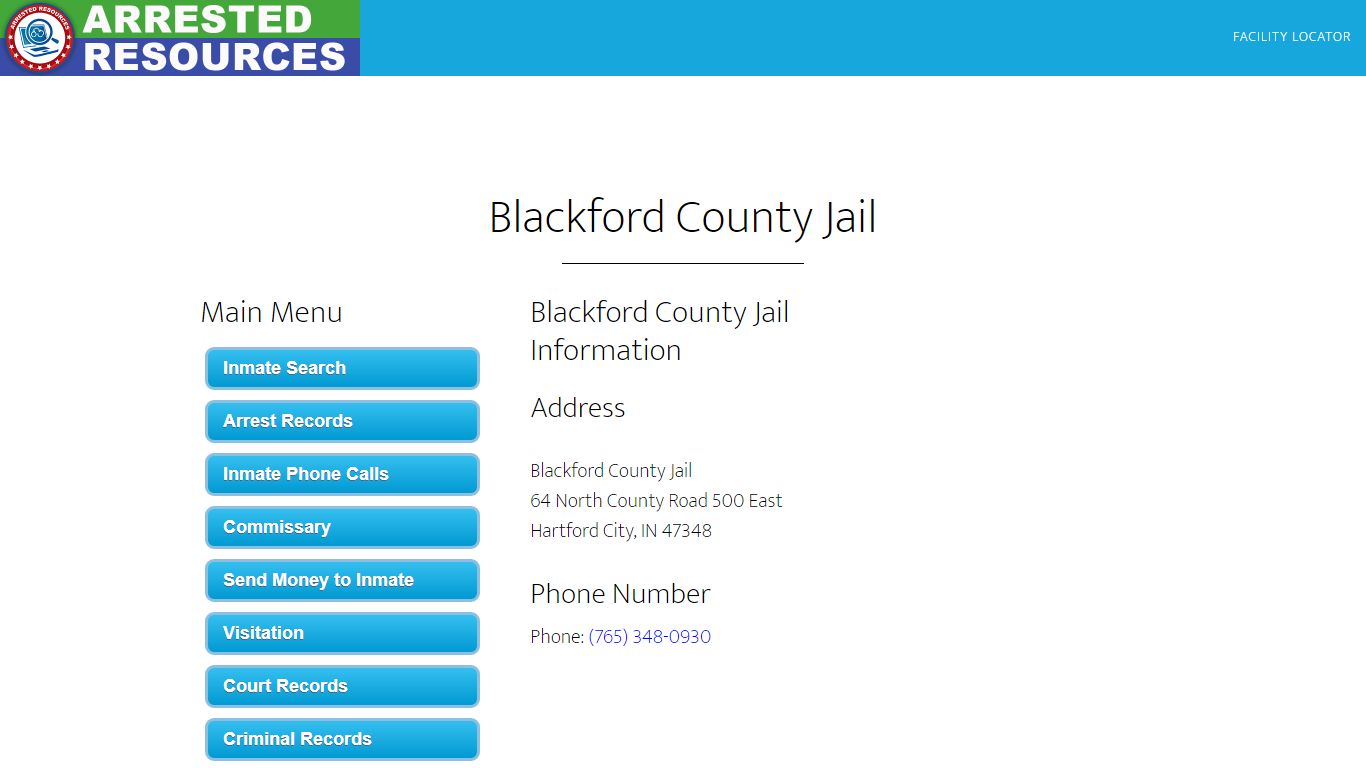 Blackford County Jail - Inmate Search - Hartford City, IN